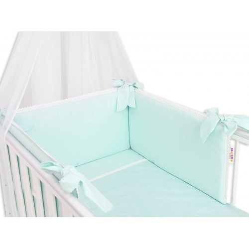 Baby Nellys Luxusní 3-dielna sada Mantinel s obliečkami Royal Baby  - mätový