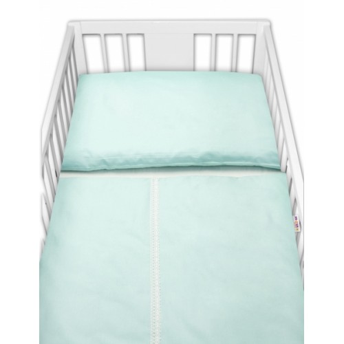 Baby Nellys Luxusní 3-dielna sada Mantinel s obliečkami Royal Baby  - mätový