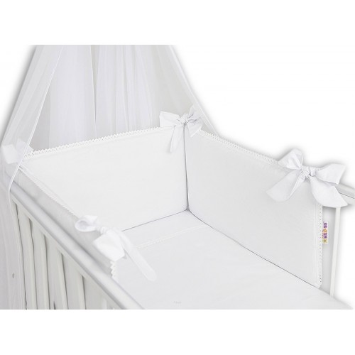 Baby Nellys Luxusní 3-dielna sada Mantinel s obliečkami Royal Baby  - biela