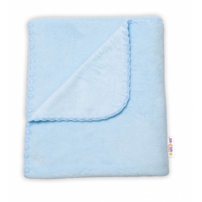 Baby Nellys Detská Coral deka - Dual pack, 80x90 cm, Hviezdička, modrá