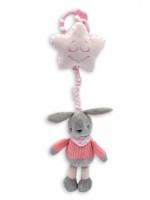 Závesná plyšová hračka s melódiou Králiček - marhuľová