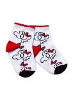 Baby Nellys Bavlnené ponožky Minnie Love - biele