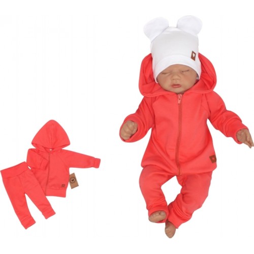 Z & Z 2-dielna bavlnená tepláková súprava Hviezdička - malinová, veľ. 62