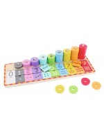 Trefl Drevená hračka, počítadlo s anglickými číslami a žetóny