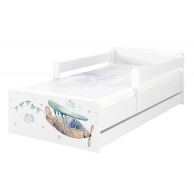 Babyboo Detská posteľ 160 x 80 cm -Lietadlo  MAX + ŠUPLÍK