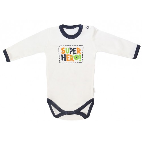 Mamatti Dojčenské body dlhý rukáv, Hero - biele, veľ. 74