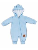 Baby Nellys ® Teplákový overal s kapucňou - sv. modrý, veľ. 62