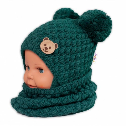 BABY NELLYS Pletený nákrčník / komínok - zelená