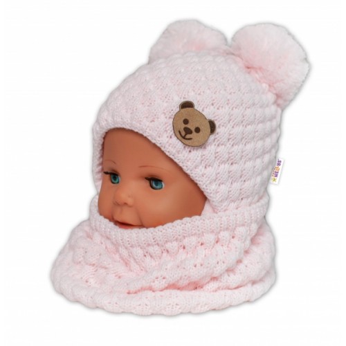 BABY NELLYS Pletený nákrčník / komínok - ružový