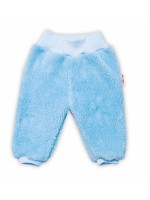 Baby Nellys Dojčenské chlupáčkové tepláčky Cute Bunny - modré, veľ. 74