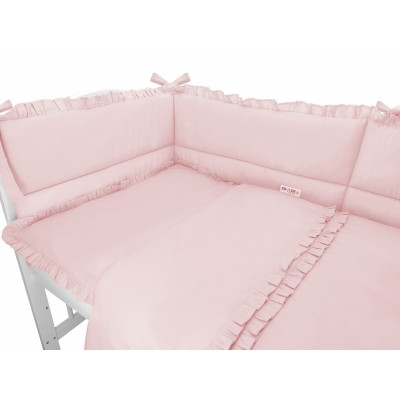 BABY NELLYS 3-dielna sada mantinel s obliečkami, Royal - růžová, 135 x 100 cm