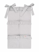 Vreckár na postieľku s volánikmi ROYAL, 6 vreciek - sivá