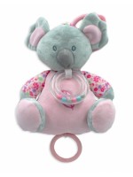Závesná plyšová hračka s hrkálkou Koala 18 cm - šedá/růžová
