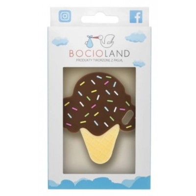 BocioLand Silikónové hryzátko Zmrzlinka - čokoládová