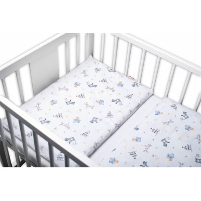 Baby Nellys 2-dielne bavlnené obliečky Hračky - biela