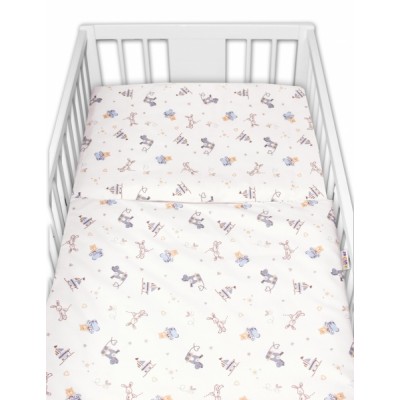 Baby Nellys 2-dielne bavlnené obliečky Hračky - biela