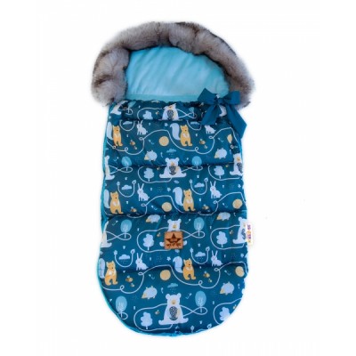 Baby Nellys Detský fusak maxi PREMIUM Forest Animals, zelený, 110x50cm
