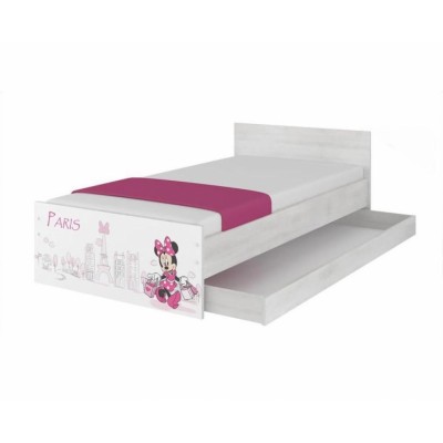 BabyBoo Detská junior posteľ Disney 200x90cm - Minnie Paris + šuflík