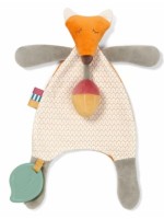 BabyOno Prítulníček s pískatkom a hryzátkom- Skinny Mate Pett, sivá, oranžová