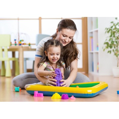 Adam Toys, Kinetický piesok - prírodný - 2kg + formičky zadarmo
