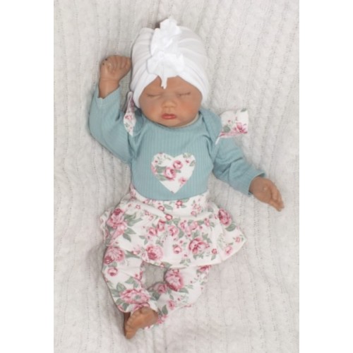 Z&Z 2-dielna súpravička body a legíny so sukničkou Kvety - matová/ecru, veľ. 74