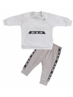 Mamatti Detská tepláková súprava zapínanie na boku, Bear - šedá, veľ. 104