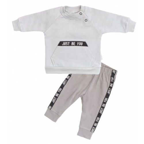 Mamatti Detská tepláková súprava zapínanie na boku, Bear - šedá, veľ. 104