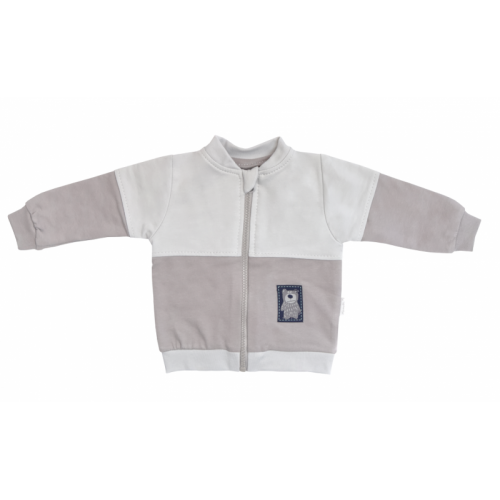 Mamatti Detská tepláková súprava zapínanie na zip, Bear - šedá, veľ. 110