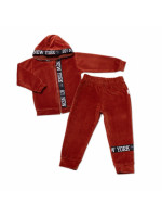 Mamatti Detská tepláková súprava Velvet zapínanie na zip, Fox, hnedá