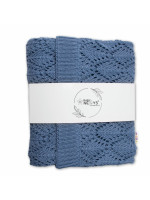 Luxusná bavlnená háčkovaná deka, dečka LOVE, 75x95cm - jeans