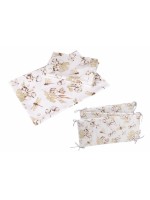 Baby Nellys 3-dielna sada Mantinel s obliečkami COTTON Premium, biela/béžová