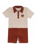 Mamatti Body s nohavičkami Baby Fox - béžová/hnědá