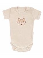 Mamatti Dojčenské body kr. rukáv, Baby Fox - béžová, veľ. 74
