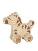 Goki Edukačná drevená zebra na kolieskach