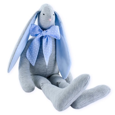 BaBalu Hand Made Látkový králiček Eda, šedý-modrý
