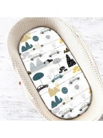 Baby Nellys Detské bavlnené prestieradlo do kočíka, koša, Auta v aleji - šedá