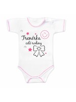 Body krátky rukáv s vtipným textom Baby Nellys, Trenérka celé rodiny, veľ. 62