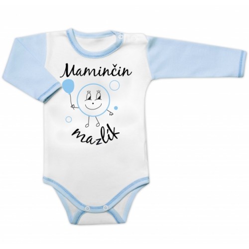 Body dlhý rukáv s vtipným textom Baby Nellys, Maminčin mazlík, veľ. 80