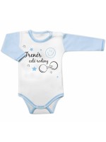 Body dlhý rukáv s vtipným textom Baby Nellys, Trenér celé rodiny