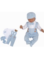 Z&Z 5-dielna pletená sada Boy, body, nohavice, čiapočka motýlik, topánočky, modrá