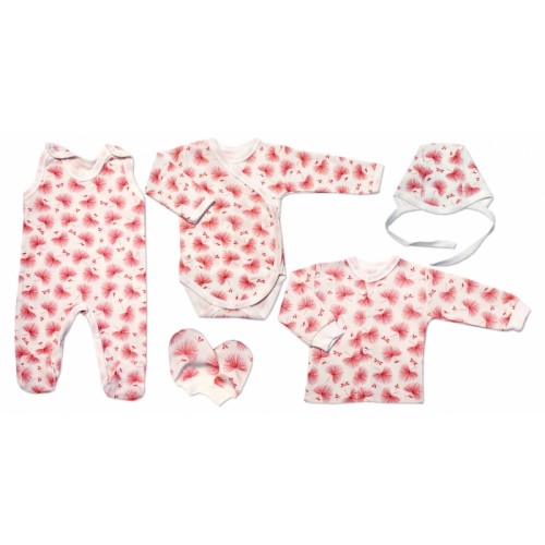 Mamatti Novorodenecká súprava do pôrodnice, smotanová/ružová - Púpava