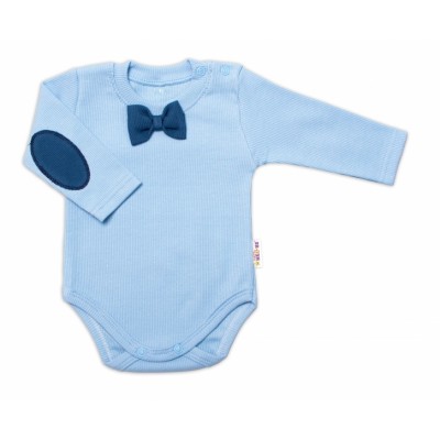 Baby Nellys 2-dielna dojčenská sada,body dl.rukáv s motýlikom, tepláčky Honzík,modrá, v.80