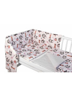 Baby Nellys 3-dielna sada Mantinel s obliečkami , Tučniaky, biela/sivá, 135x100 cm