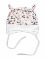 Baby Nellys Dojčenská čiapočka uzlíček na zaväzovanie - Palouček, biela, veľ, 68/74