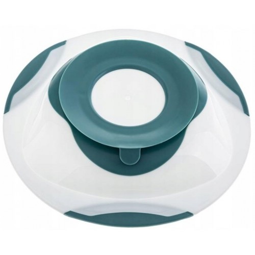 Tanierik s prísavkou - tyrkys/biely, Akuku