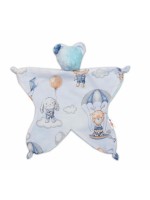 Maznáčik, prítulníček Macko, Minky + bavlna, Lietajúce zvieratká, modrý