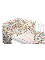 Baby Nellys 3-dielna sada Mantinel s obliečkami, Baby Friends, biele/béžové