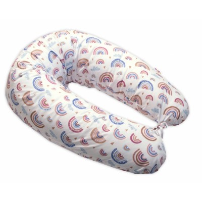 Baby Nellys Dojčiace vankúš/relaxačná poduška, PES guličky, Dúha, pudrová