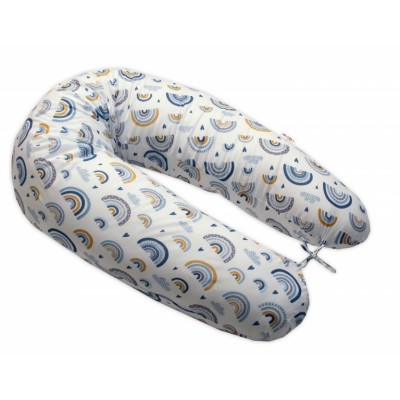Baby Nellys Dojčiace vankúš/relaxačná poduška, EPS guličky, Dúha, modrá