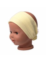 Baby Nellys Ľahká mušelínová čelenka Bandana, žltá